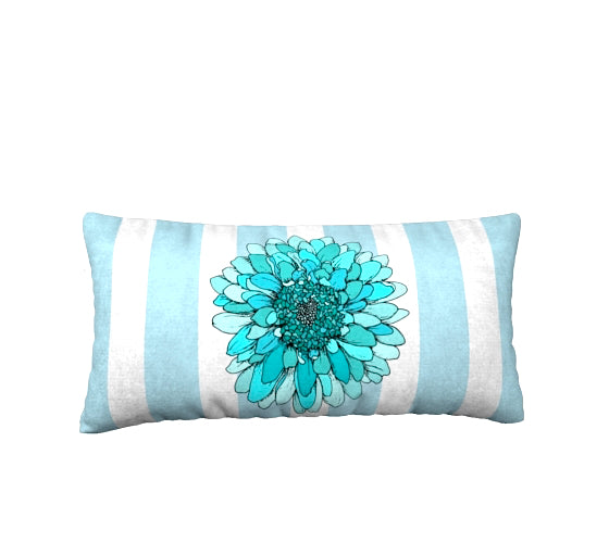 Turquoise stripe with Flower 1