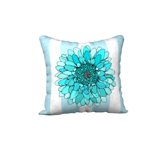 Turquoise Stripe with flower 3