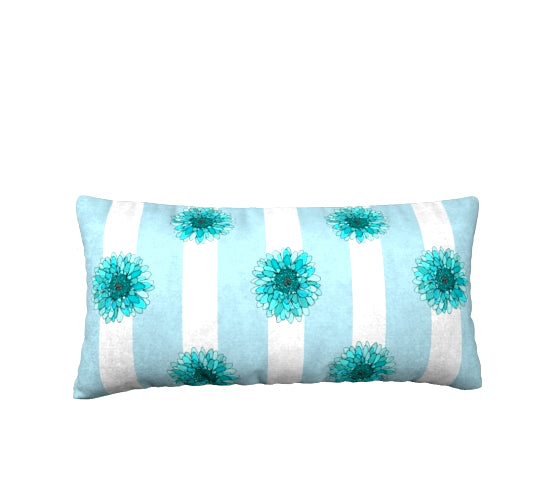 Turquoise stripe with flowers 2