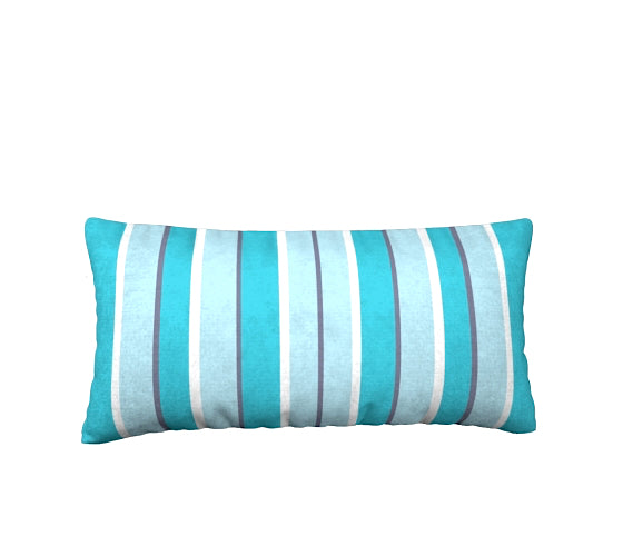 Turquoise White and Grey stripe